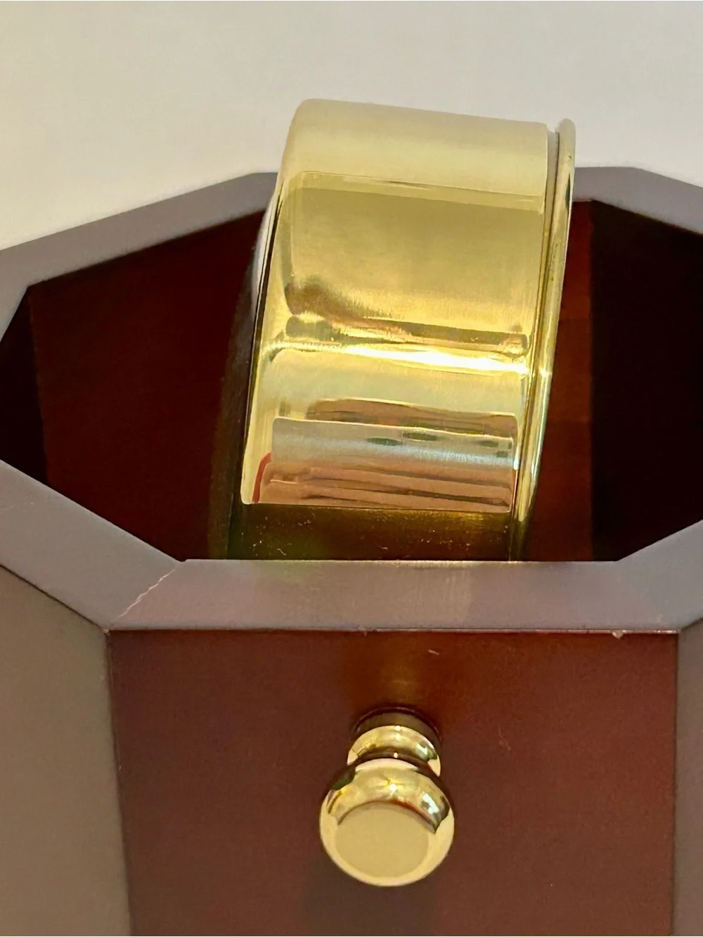 Brass Nautical Clock in Mahagony Wood Finish Box with Alarm